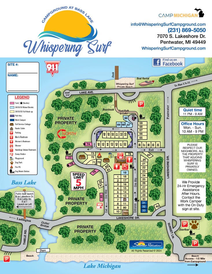 Whispering Surf Campground Map